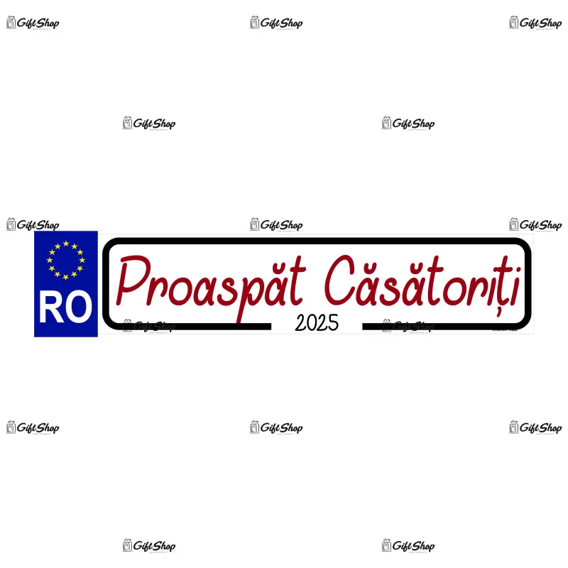 Proaspat casatoriti, indicator masina, dimensiune 200x60 mm